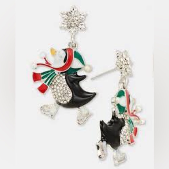 Holiday Lane Jewelry - Holiday Lane Festive Penguin Earrings with Crystals